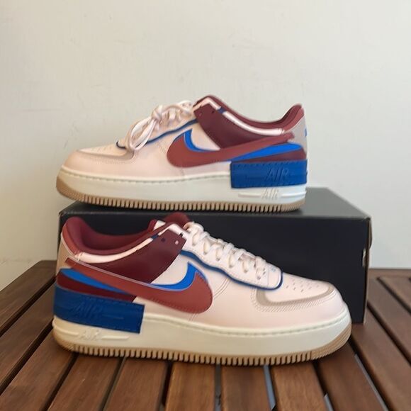 Nike Air Force 1 Shadow Light Soft Pink Team Red US Women 11/UK8.5(CI0919-601) - Picture 1 of 15